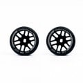 JUD Threaded Carbon-Fiber Reinforced EVO AWD Flanged F8.5 Offset -1 Front Rim 2 pcs Black For Mini-Z