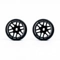 JUD Threaded Carbon-Fiber Reinforced EVO AWD Flanged F8.5 Offset -2 Front Rim 2 pcs Black For Mini-Z