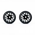 JUD Threaded Carbon-Fiber Reinforced EVO AWD Flanged F8.5 Offset +2 Front Rim 2 pcs Black For Mini-Z