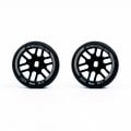 JUD Threaded Carbon-Fiber Reinforced EVO AWD Flanged F8.5 Offset 0 Front Rim 2 pcs Black For Mini-Z