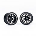 JUD Threaded Carbon-Fiber Reinforced EVO AWD Flanged R11 Offset +2 Rear Rim 2 pcs Black For Mini-Z