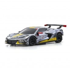 Mini-Z RWD Chevrolet Corvette C8.R Chrome / Yellow Kyosho America 20th Anniversary MR04 Readyset RTR Car Kit w/ KT-531P Radio