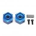 Aluminum 8.0mm Clamp Type Wheel Hub Set Blue