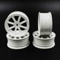 24mm Width 8 Spoke Rim 4 pcs White For 1/10 RC Touring Car