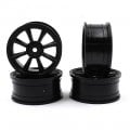 24mm Width 8 Spoke Rim 4 pcs Black For 1/10 RC Touring Car