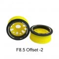 JUD Threaded Carbon Fiber Reinforced EVO Flanged F8.5 Offset -2 Front Rim 2 pcs Yellow For Mini-Z