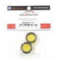 JUD Threaded Carbon Fiber Reinforced EVO Flanged F8.5 Offset +2 Front Rim 2 pcs Yellow For Mini-Z