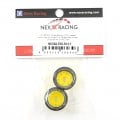 JUD Threaded Carbon-Fiber Reinforced EVO Flanged R14 Offset 0 Rear Rim 2 pcs Yellow For Mini-Z