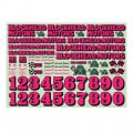 Blockhead Motors Original Decal Sheet Fluorescent Pink W210mm x H148mm