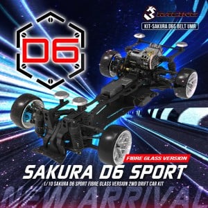 3Racing 1/10 Sakura D6 Sport Fibre Glass Version 2WD Drift Car Kit